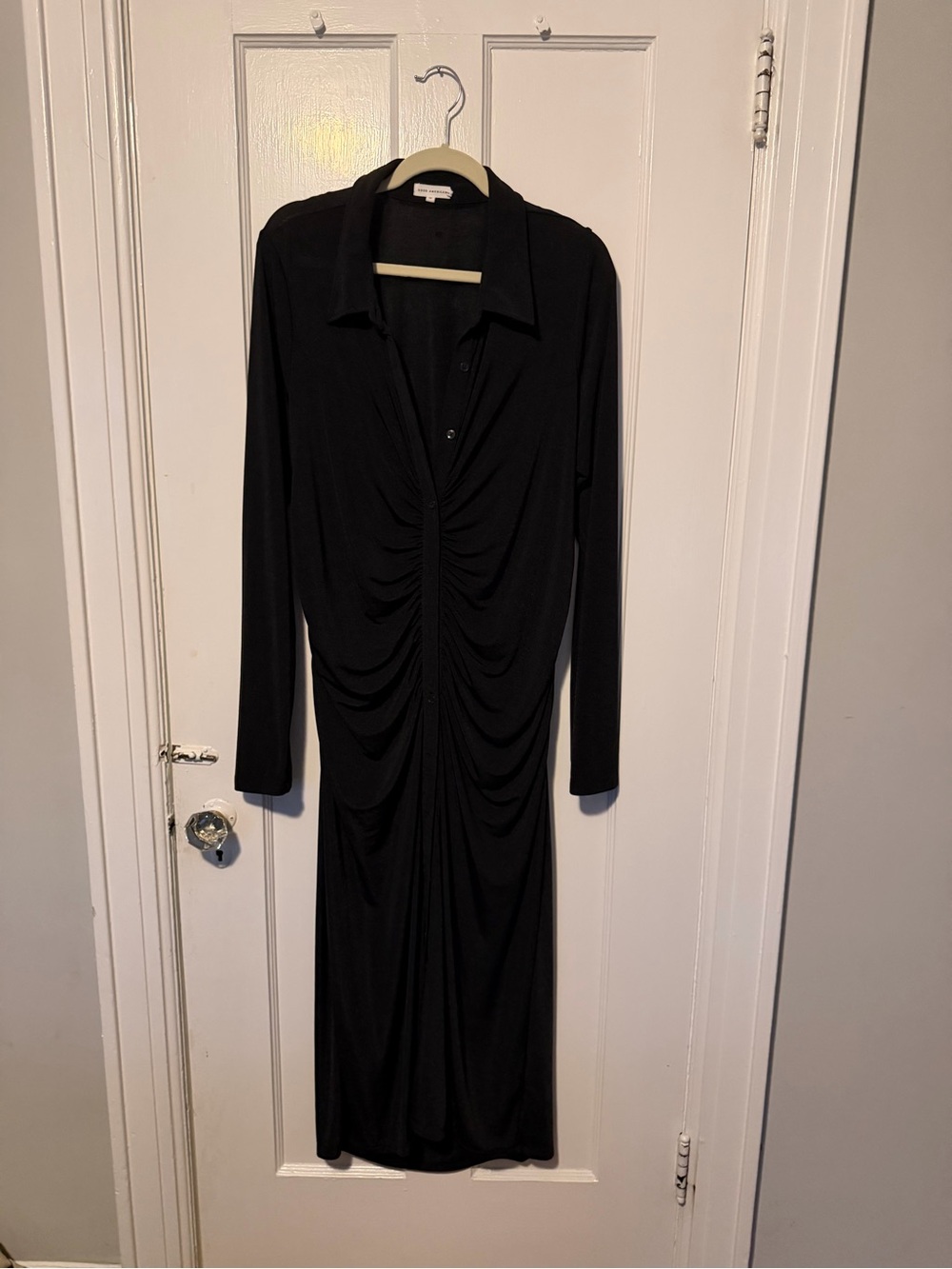 Good American Shimmer Ruched Polo Dress, size 5